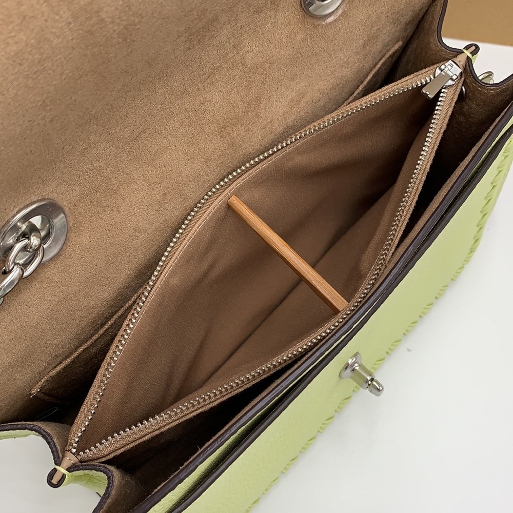 COACH NWT Lane Shoulder Bag With Whipstitch COLOR:
Silver/Pale Lime - Picture 7 of 16